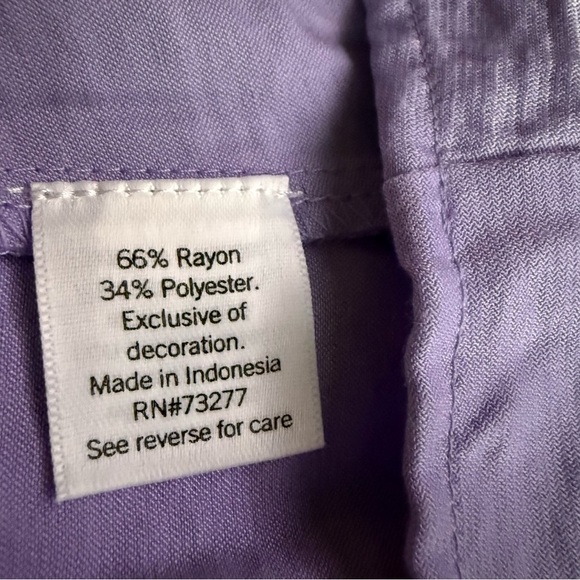 Nine West Women's Light Purple Cinched Waist V-Neck Blouse Size 2X office work - Picture 10 of 13